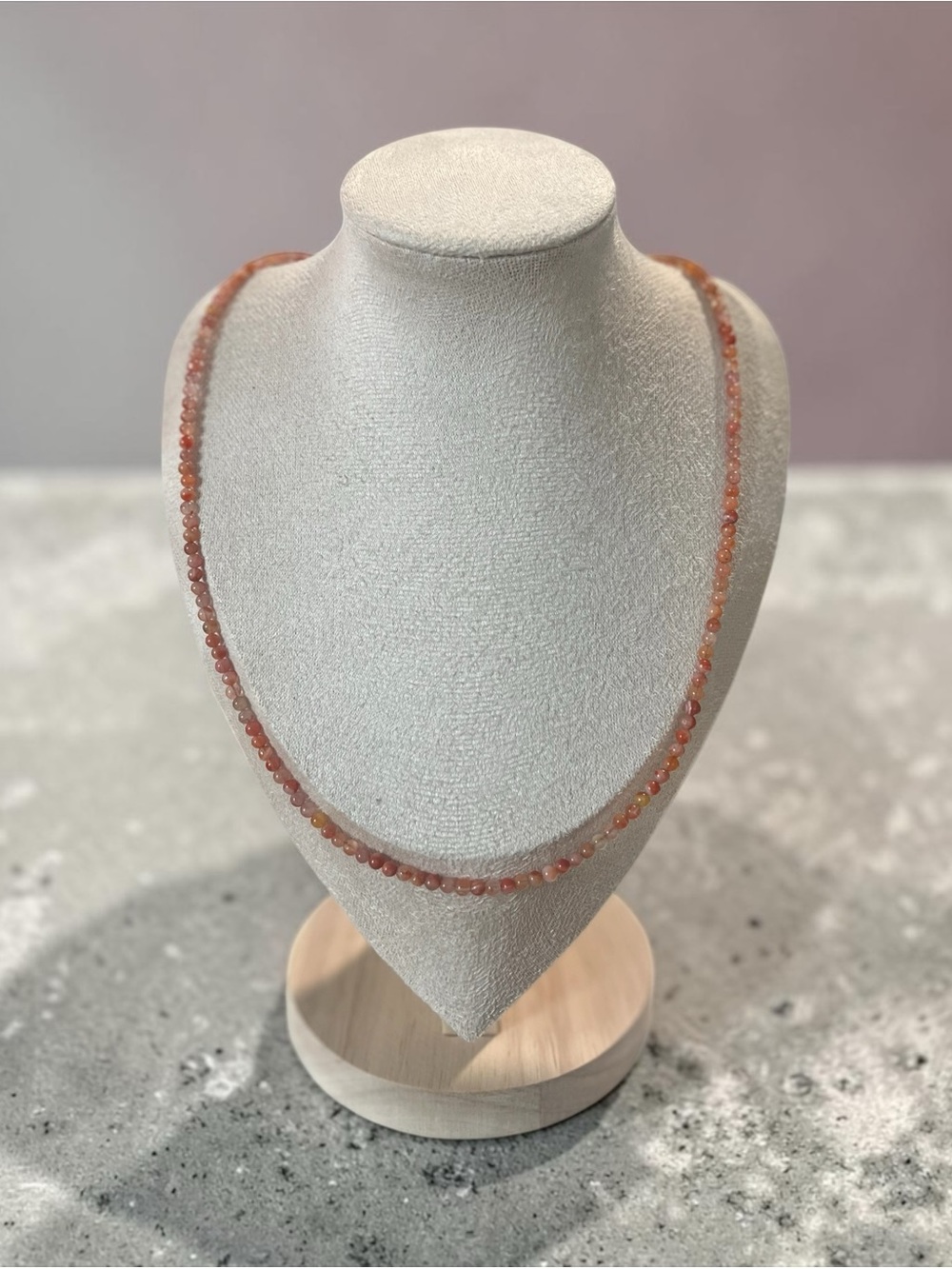 Dainty Carnelian Beaded Necklace
